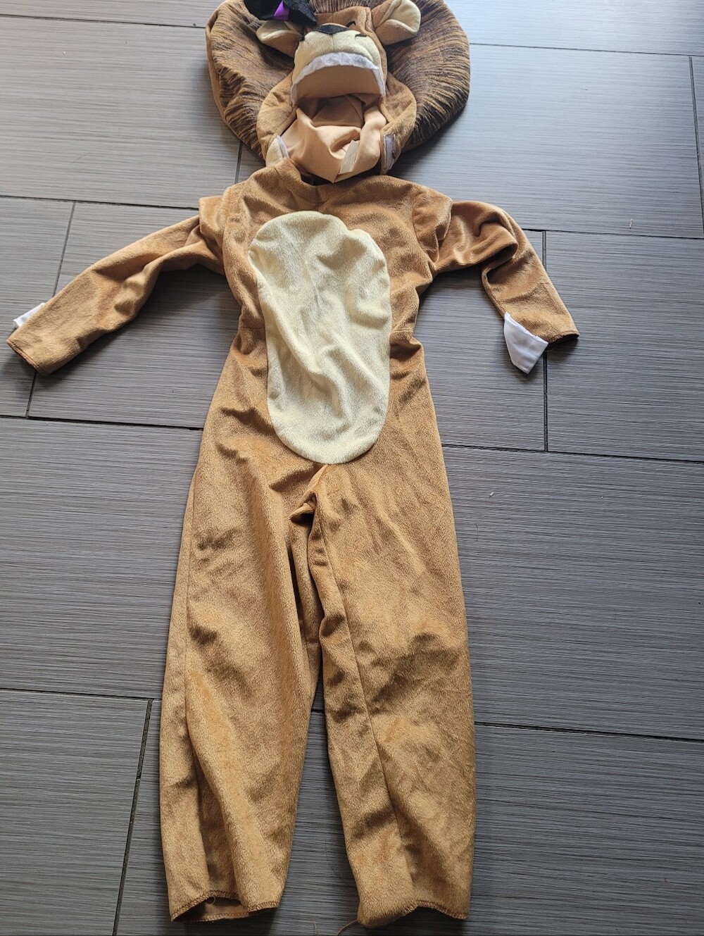 Kids Brown Lion Costume with Cream Belly - Plush One-Piece